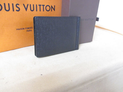 Louis Vuitton Taiga Pants Money clip Ardoise M62978 Black w/box Used in Japan