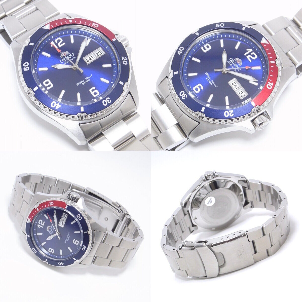 Orient Mako Watch SAA02009D3 Diver Blue Red Bezel Automatic Men's Used in Japan