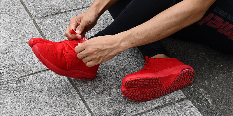 Marugo Sports Jog AIR Split Toe Sneakers Tabi Running Shoes Lightweight Red
