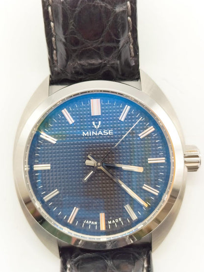 Rare MINASE Watch Model Number: M3M3-BK-KBK-S Used in Japan F/S