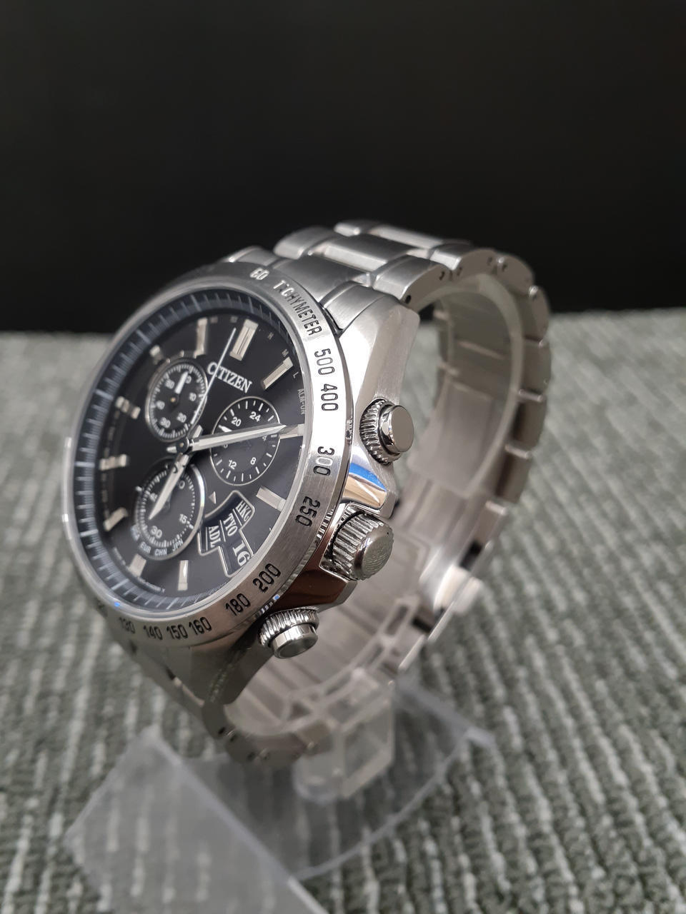 Citizen Watch Eco-Drive Chronograph Radio Wave Solar BY0130-51E Used in Japan