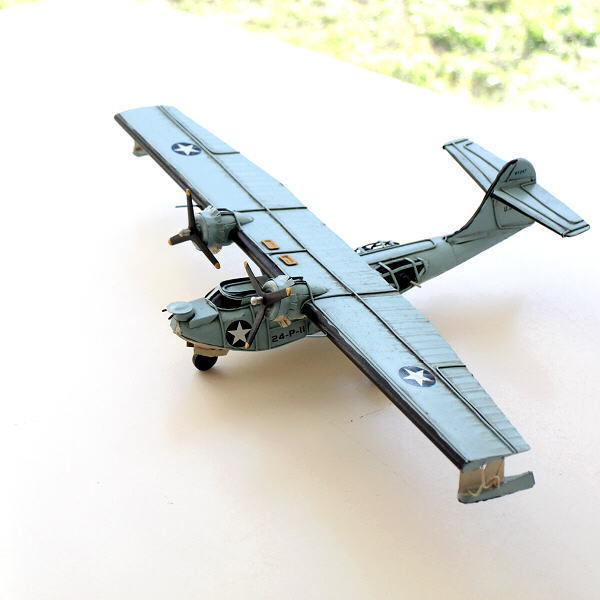 Rare Vintage Tin toy American Nostalgia flying boat Used in Japan F/S