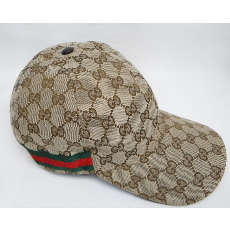 GUCCI GG Canvas Shelly Baseball Cap Hat 200035 Beige Used in Japan F/S