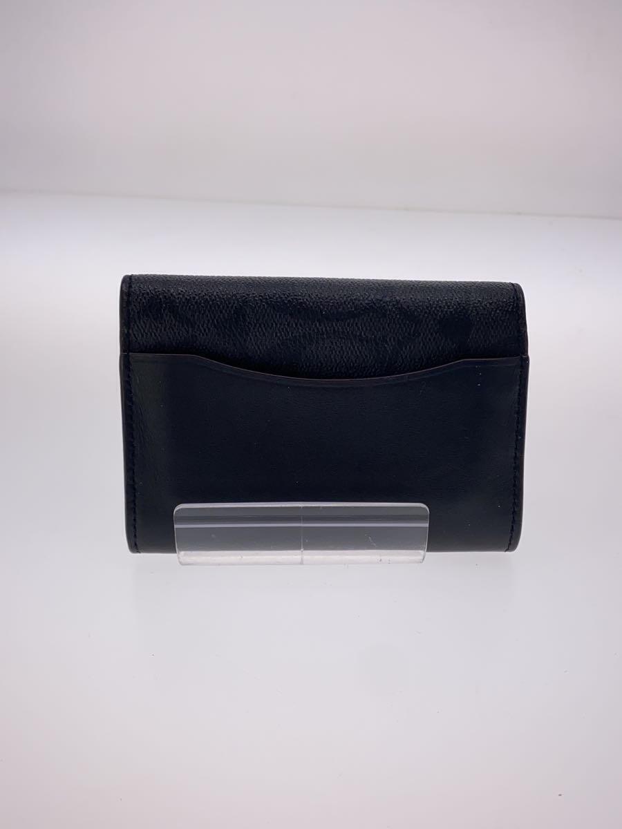 COACH Card Case Leather BLK Used in Japan F/S