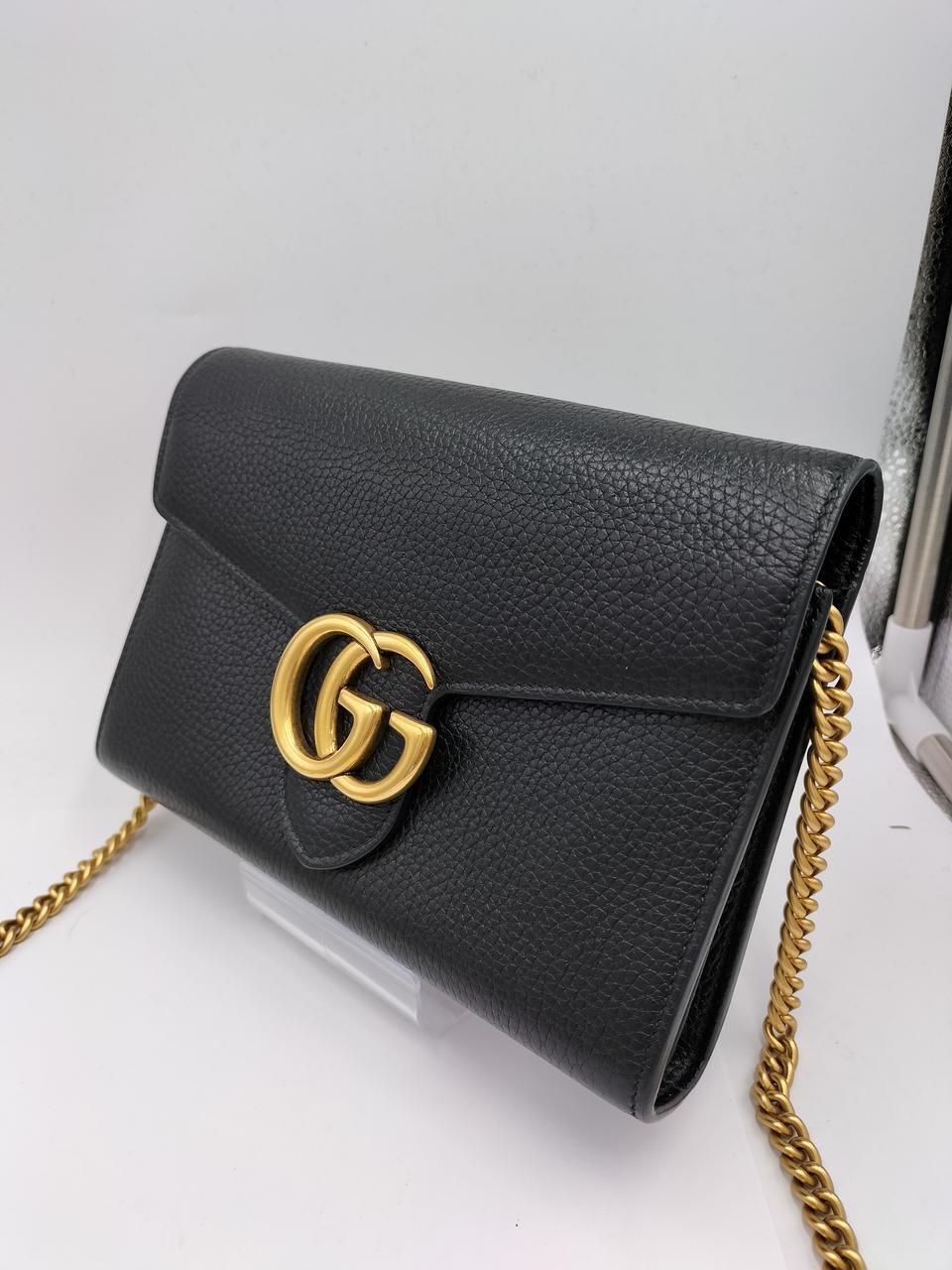 GUCCI model number: 401232.2067 Chain bag GG Marmont BLK Used in Japan F/S