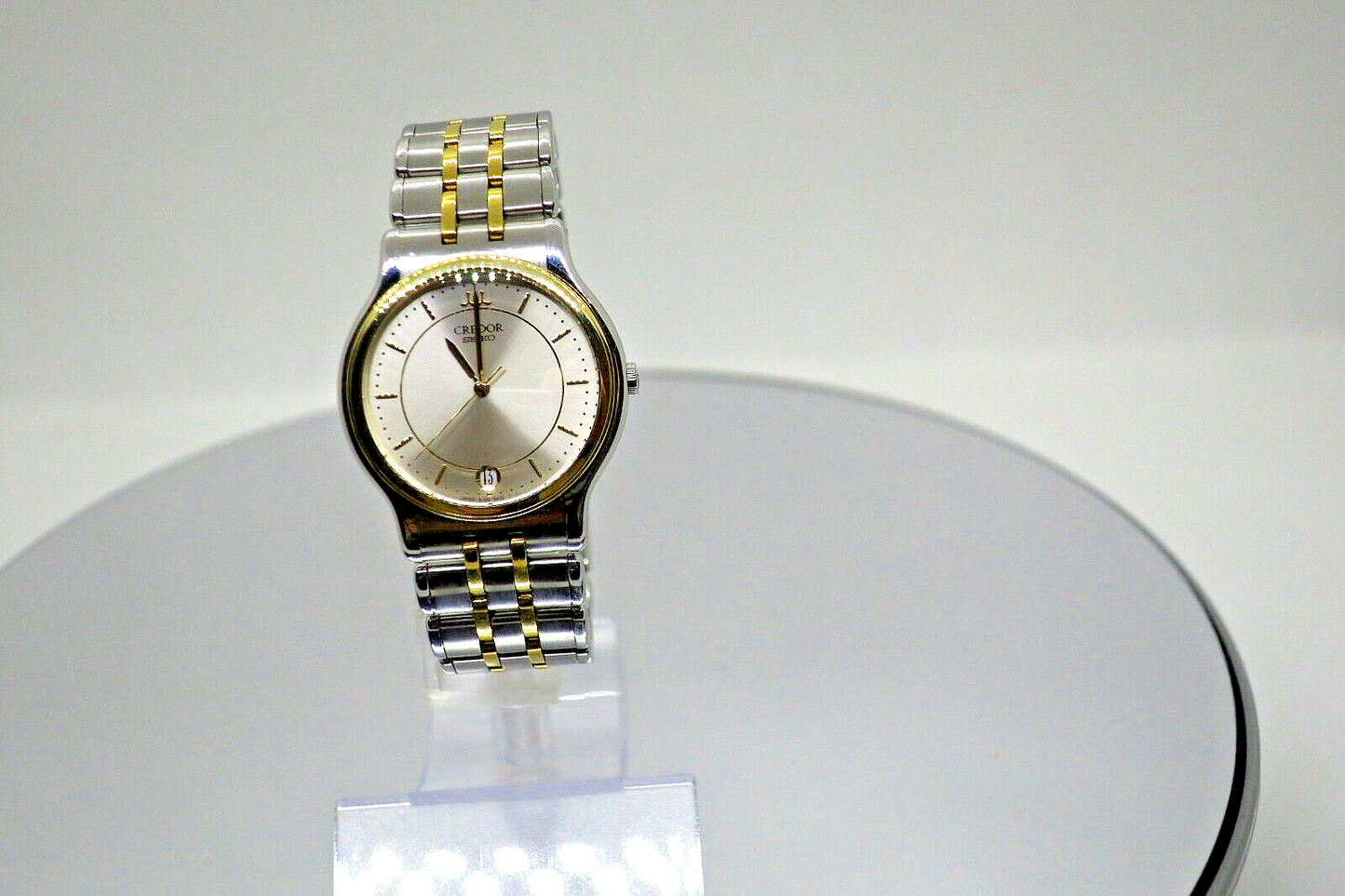 Seiko Credor Rare 8J86-6A00 Men's Watch White Dial Quartz Used in Japan