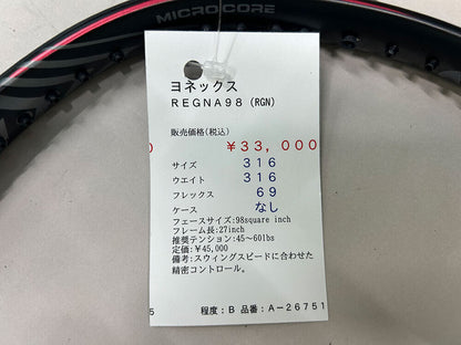 Tennis racket Yonex REGNA98 (RGN) Used in Japan F/S