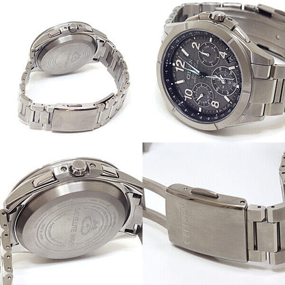 CITIZEN Men's Watch ATESA Eco-Drive Solar Radio Titanium Used in Japan