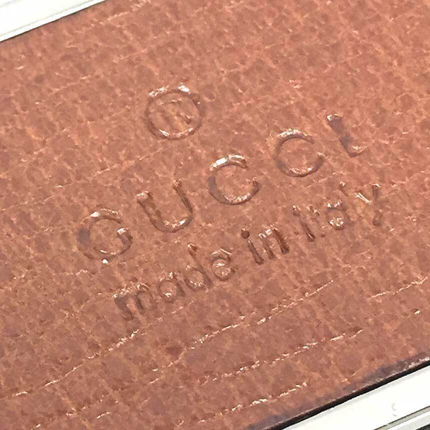 Gucci Money Clip Silver x Brown Men's Used in Japan F/S