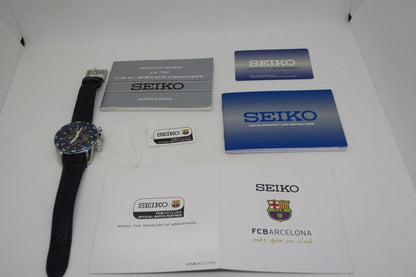 Very Rare Near Mint Seiko Watch Sportura FC Barcelona w/box paper Used F/S