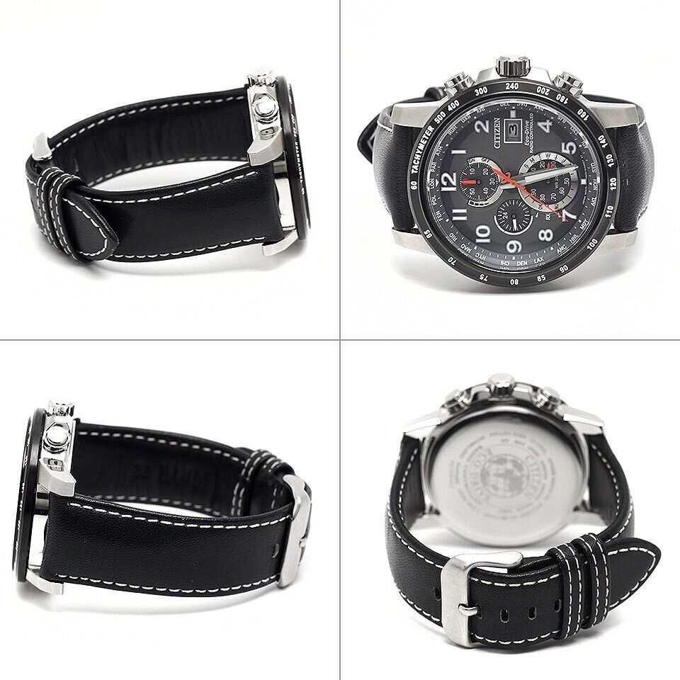 美品✨シチズン エコドライブ H800-S107334 SS ソーラー 腕時計 Citizen Eco Drive Radio Chronograph H800-S107334 SS x