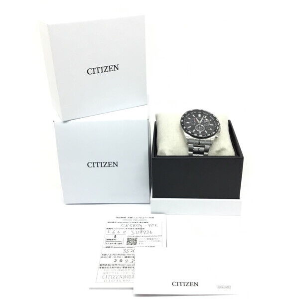 Citizen Watch Eco-Drive Electric Wave Solar Men's CB5874-90E Used in Japan F/S