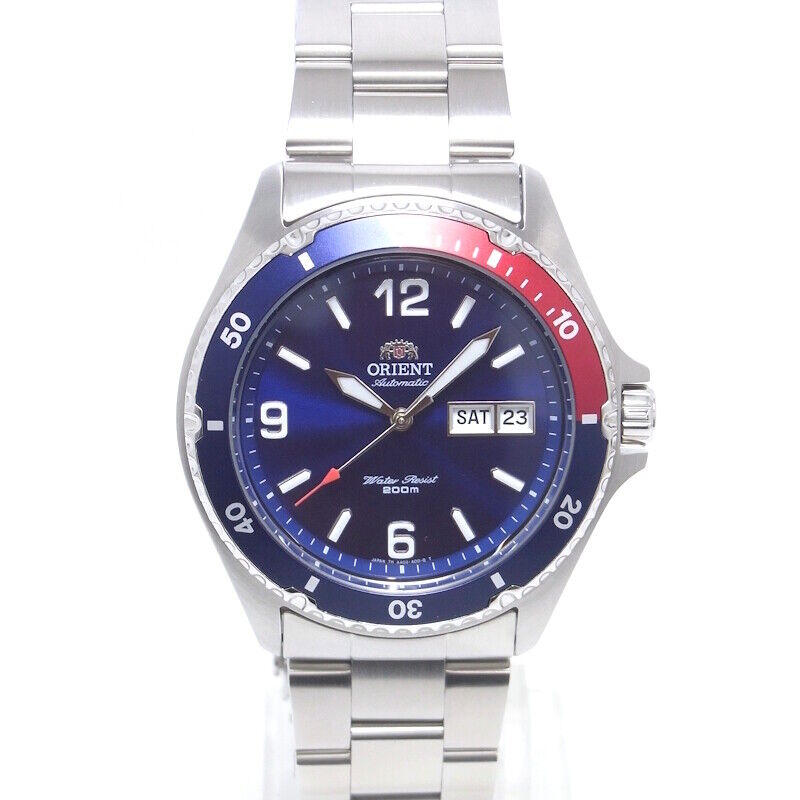 Orient Mako Watch SAA02009D3 Diver Blue Red Bezel Automatic Men's Used in Japan