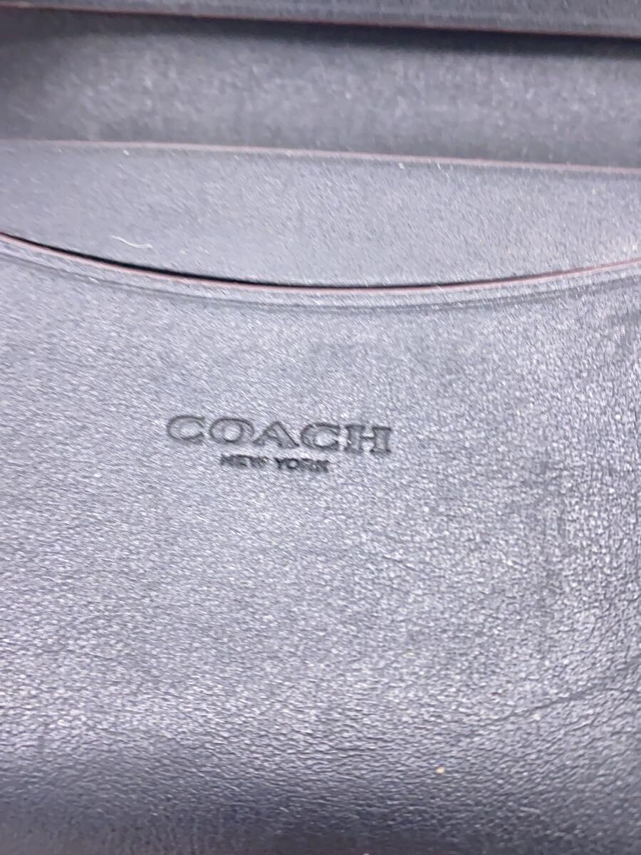 COACH Card Case Leather BLK Used in Japan F/S