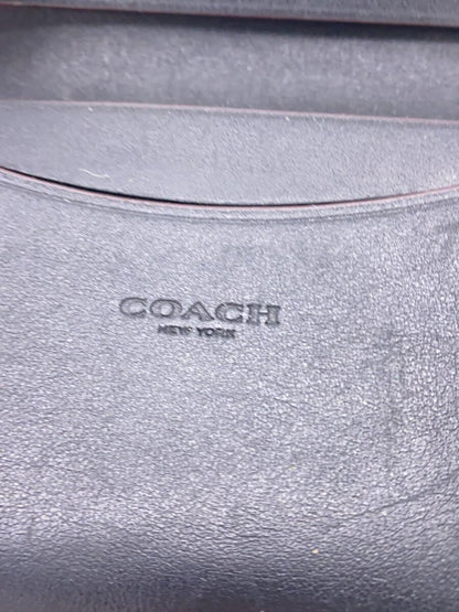 COACH Card Case Leather BLK Used in Japan F/S