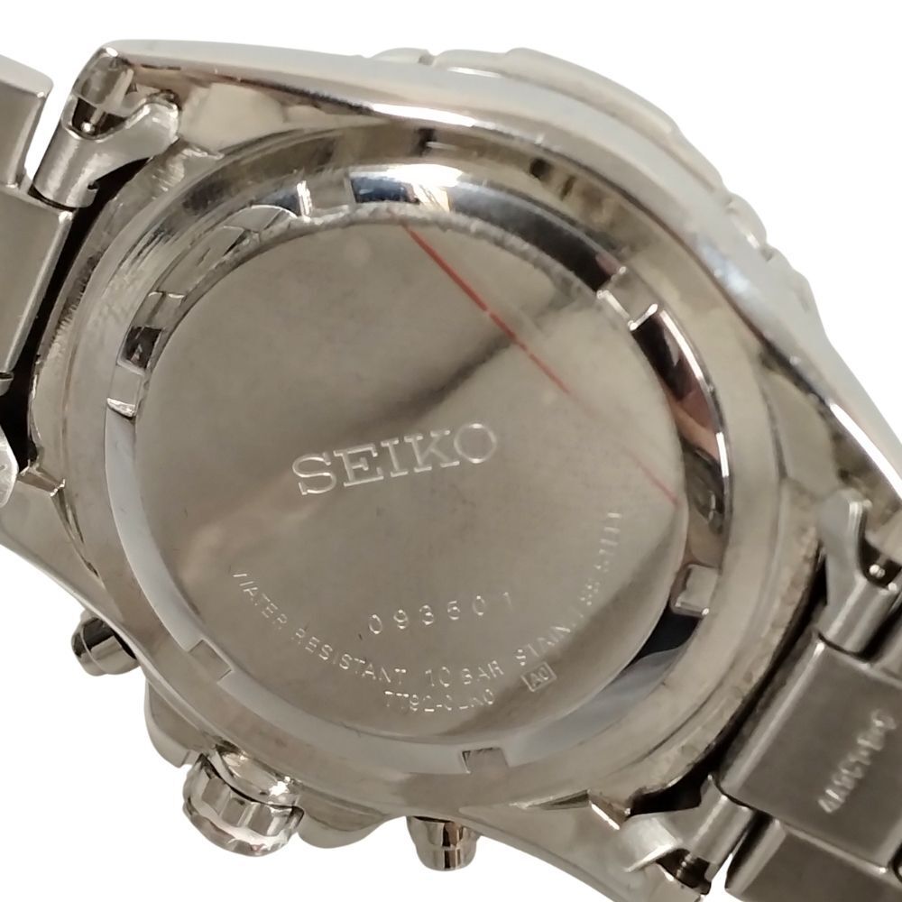 Seiko Watch Chronograph Date Quartz Silver Black 7T92-0LK0 Used in Japan F/S