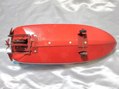 AS-IS Rare Yonezawa Amphibious Boat Y-6 Tin Friction Toy Ship Car Used in Japan