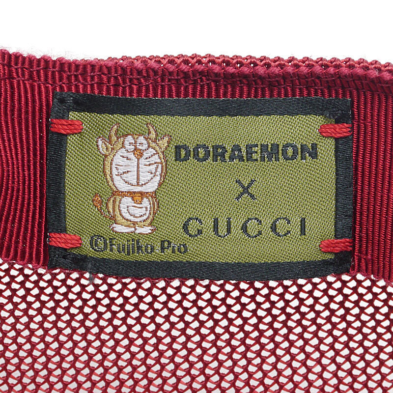 Rare Doraemon x Gucci GUCCI Baseball Cap Mini GG Supreme Used in Japan F/S