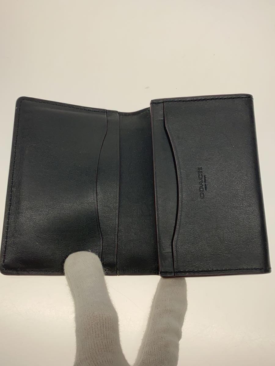 COACH Card Case Leather BLK Used in Japan F/S