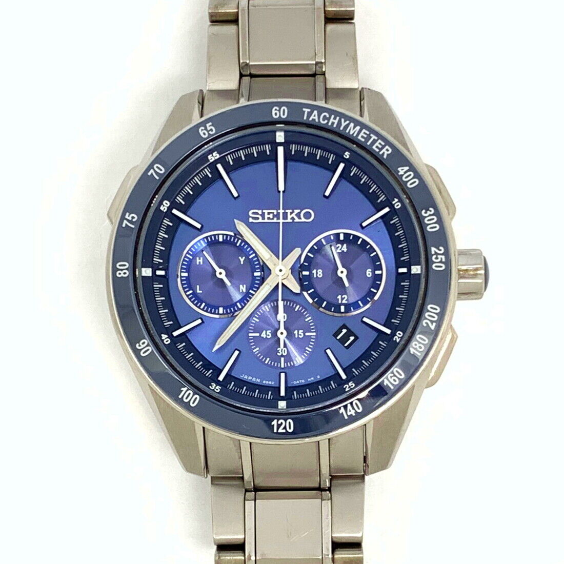 Seiko Watch Brightz Chronograph SAGA181 Solar Radio Used in Japan