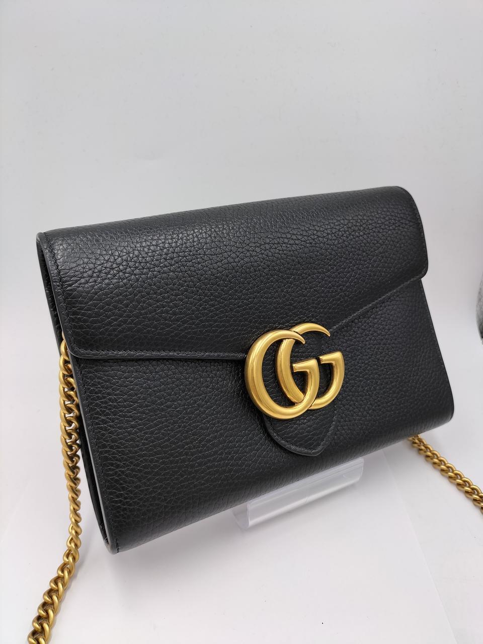 GUCCI model number: 401232.2067 Chain bag GG Marmont BLK Used in Japan F/S