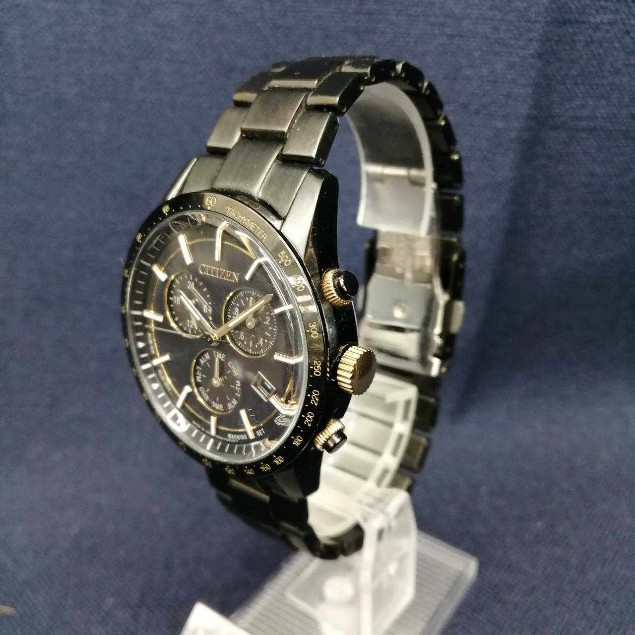 Citizen Watch Eco Drive Chronograph SS Solar E820-SO98173 Used in Japan