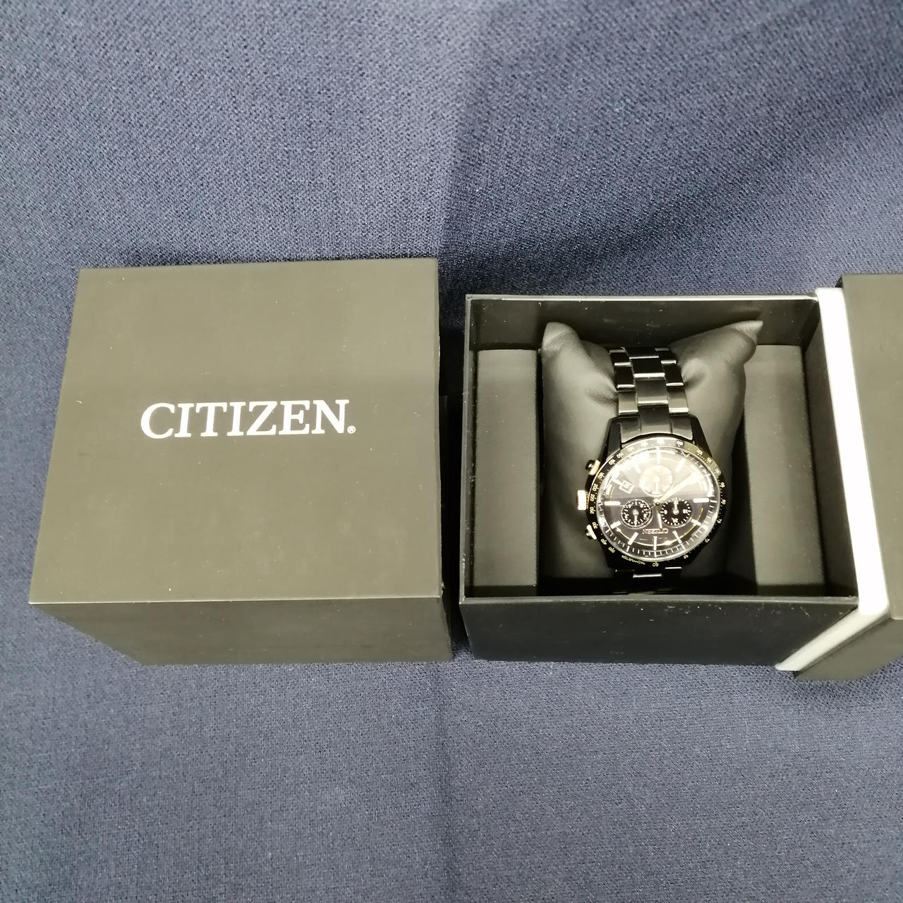 Citizen Watch Eco Drive Chronograph SS Solar E820-SO98173 Used in Japan