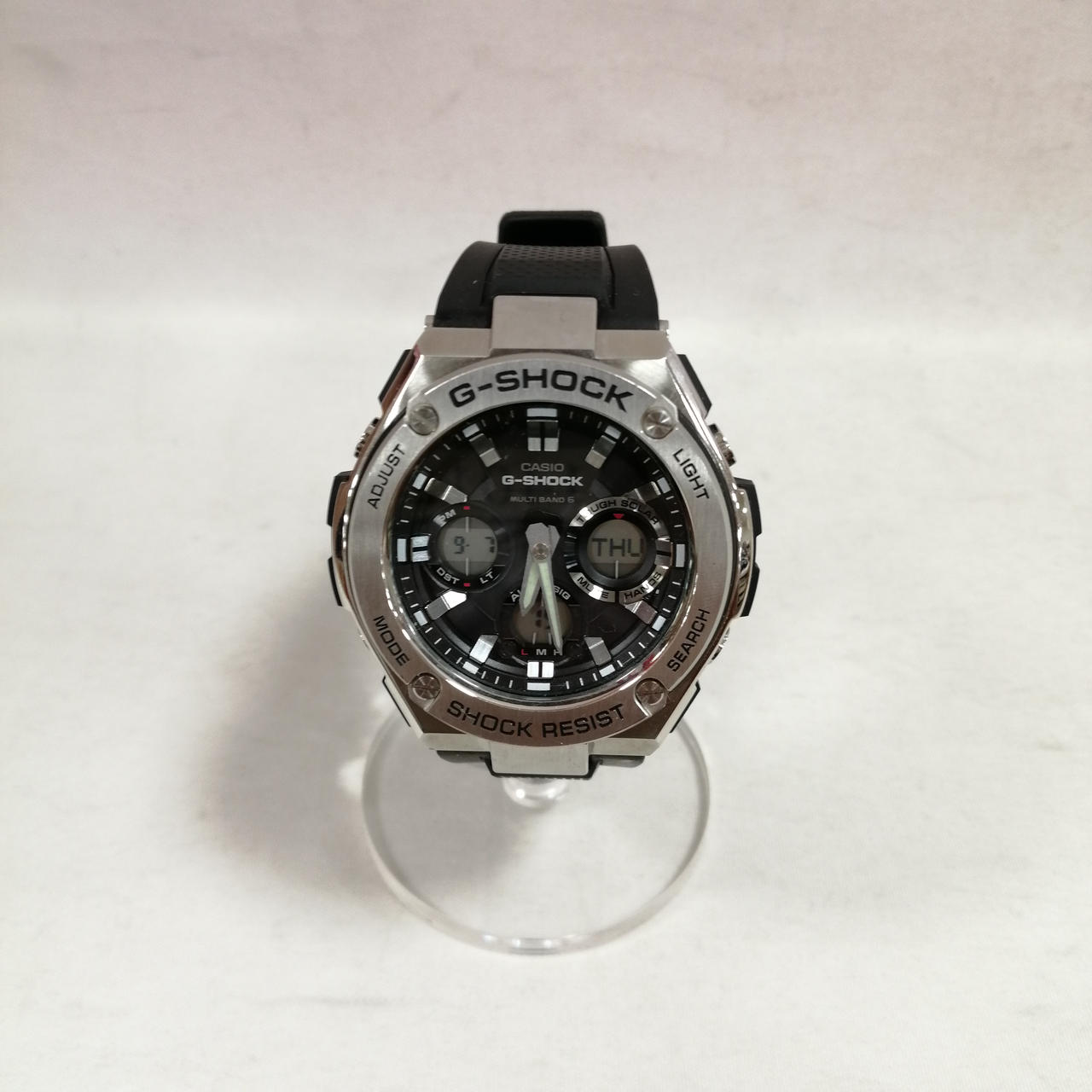 Casio Watch G-Shock Resist Solar Silver × Black GST-W110 Used in Japan