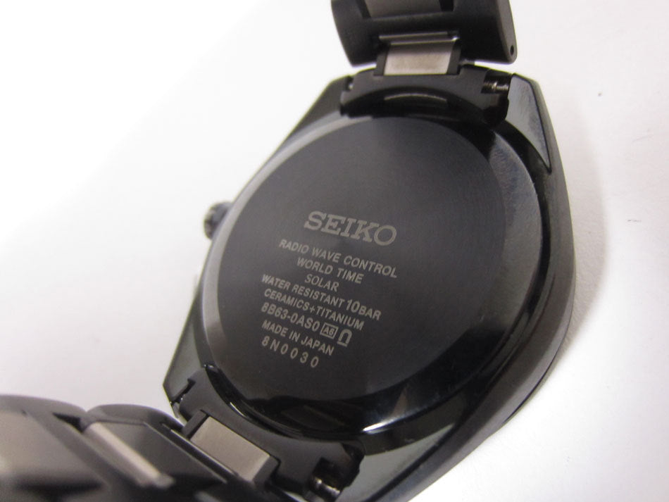 Seiko Watch BRIGHTZ Men's Solar Radio BlueTitanium 8B63-0AS0 Used in Japan