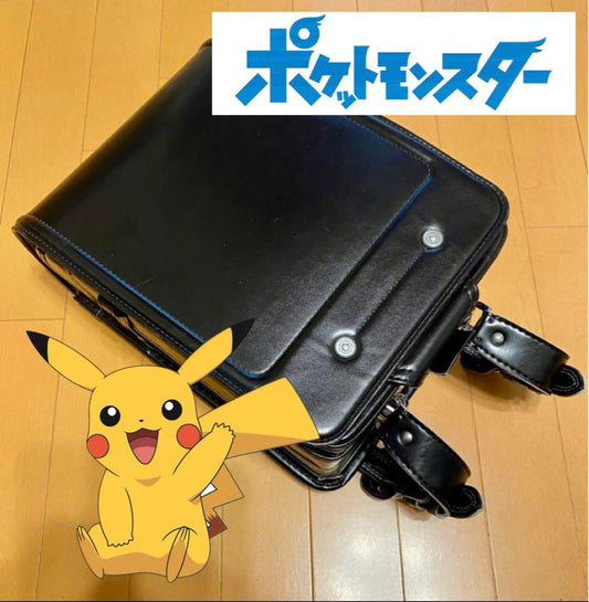 Randoseru Japanese School Bag Kid's Backpack Pokemon Pikachu Black Used