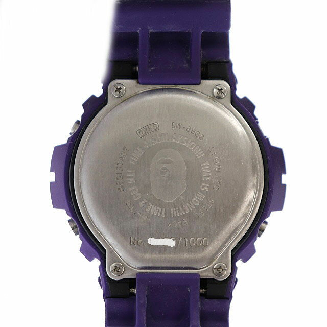 A BATHING APE × Casio Watch G-SHOCK 2010 Purple Digital DW6900 Used in Japan