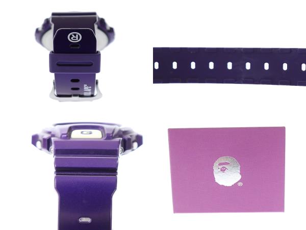 A BATHING APE × Casio Watch G-SHOCK 2010 Purple Digital DW6900 Used in Japan