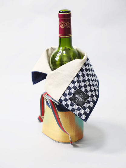 Sake Bottle Cover Sleeve (reversible) Ichimatsu checkered pattern Japan