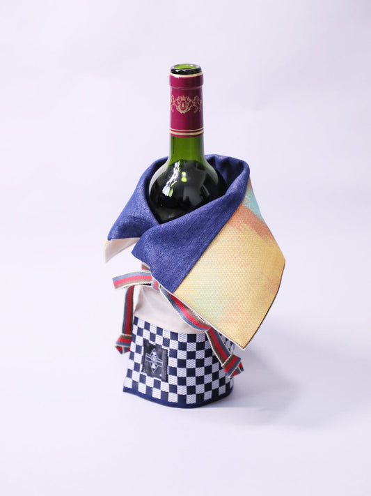 Sake Bottle Cover Sleeve (reversible) Ichimatsu checkered pattern Japan
