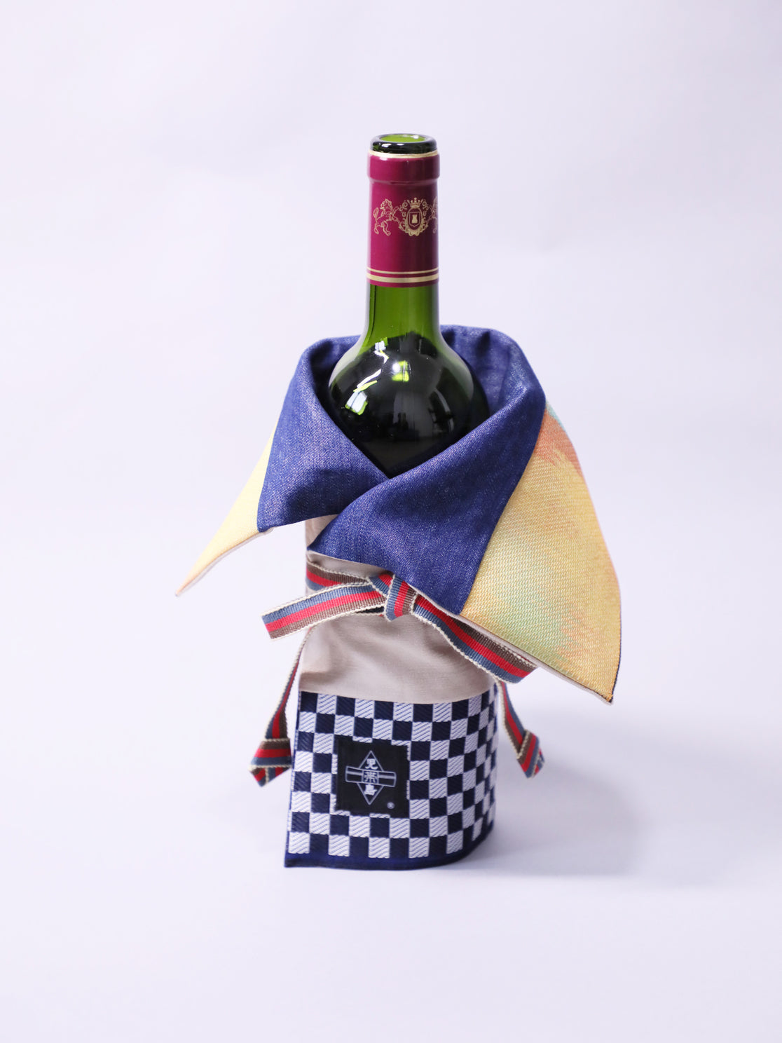 Sake Bottle Cover Sleeve (reversible) Ichimatsu checkered pattern Japan