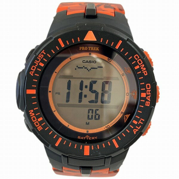 Casio Watch Pro Trek Solar Men's Orange Black PRG-300CM Used in Japan