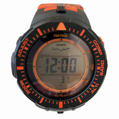 Casio Watch Pro Trek Solar Men's Orange Black PRG-300CM Used in Japan