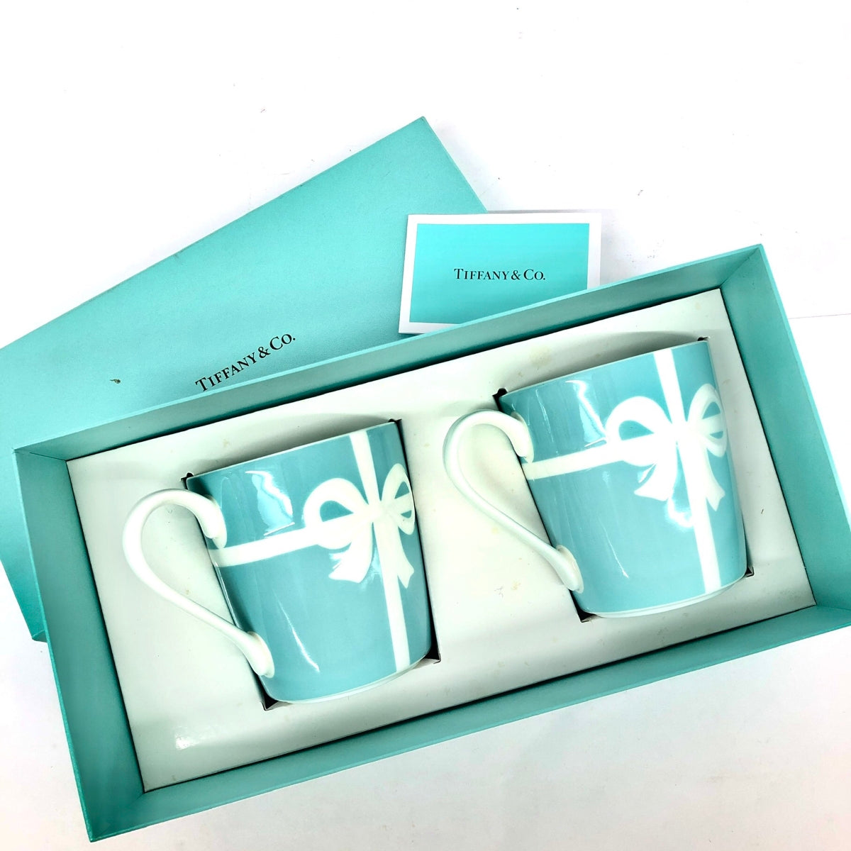 Near Mint TIFFANY&Co. Tiffany mug w/box set of 2 blue pair Used in Japan