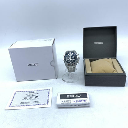 Seiko Watch Chronograph Spirit Black SK-SBTR013 Used in Japan