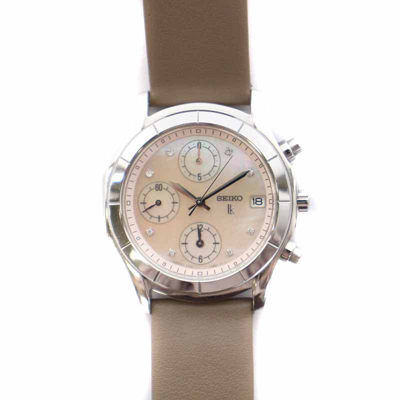 Seiko Lukia Watch Chronograph Quartz Ladies 7T92-0BV0 /YI9 Used in Japan