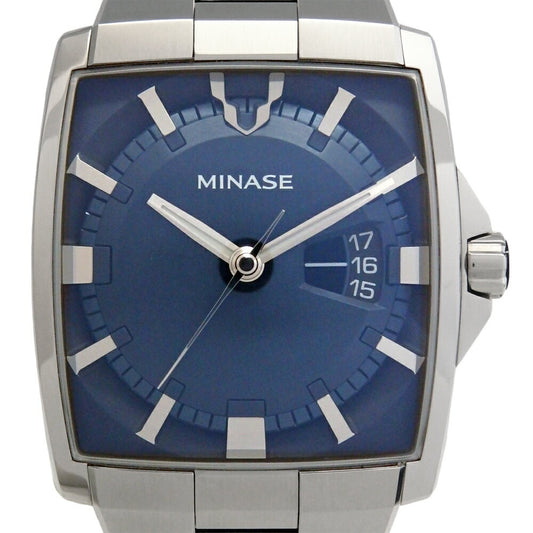 Rare Minase Watch Horizon VM02 M01SB Men's Automatic Navy Dial Used in Japan