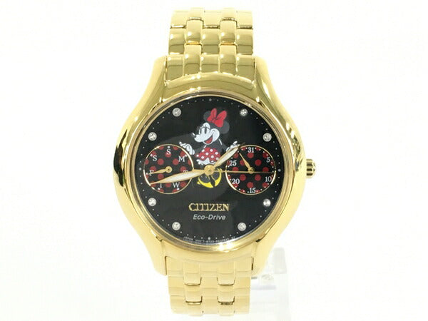 Citizen Watch Eco-Drive Disney Minnie Mouse Solar FD4018-55W Used in Japan