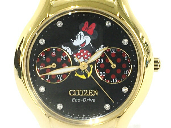 Citizen Watch Eco-Drive Disney Minnie Mouse Solar FD4018-55W Used in Japan