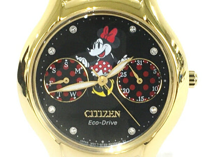 Citizen Watch Eco-Drive Disney Minnie Mouse Solar FD4018-55W Used in Japan