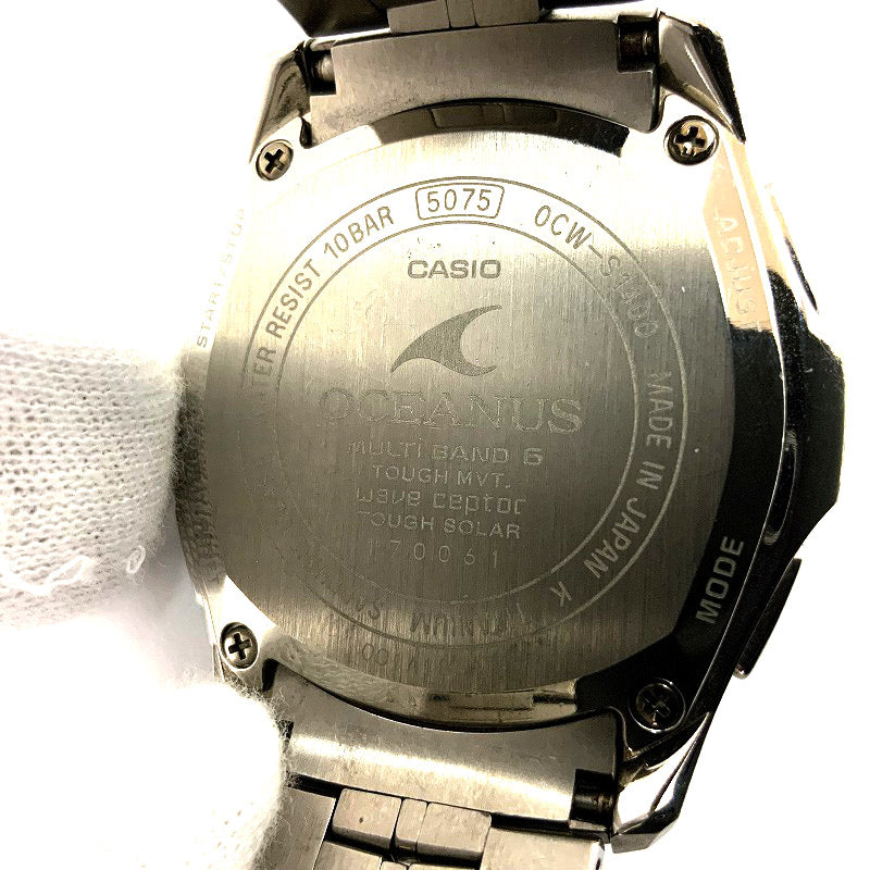 Casio Watch Oceanus Black Dial Men's Tough Solar OCW-S1400 Used in Japan