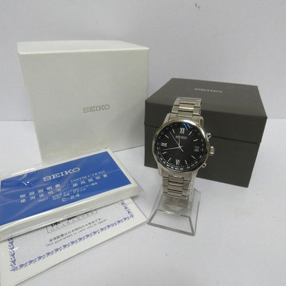 Seiko Watch Solar Radio Brightz SAGZ097 Black Used in Japan