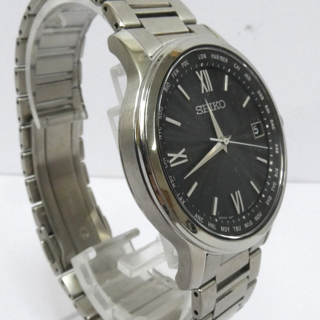 Seiko Watch Solar Radio Brightz SAGZ097 Black Used in Japan