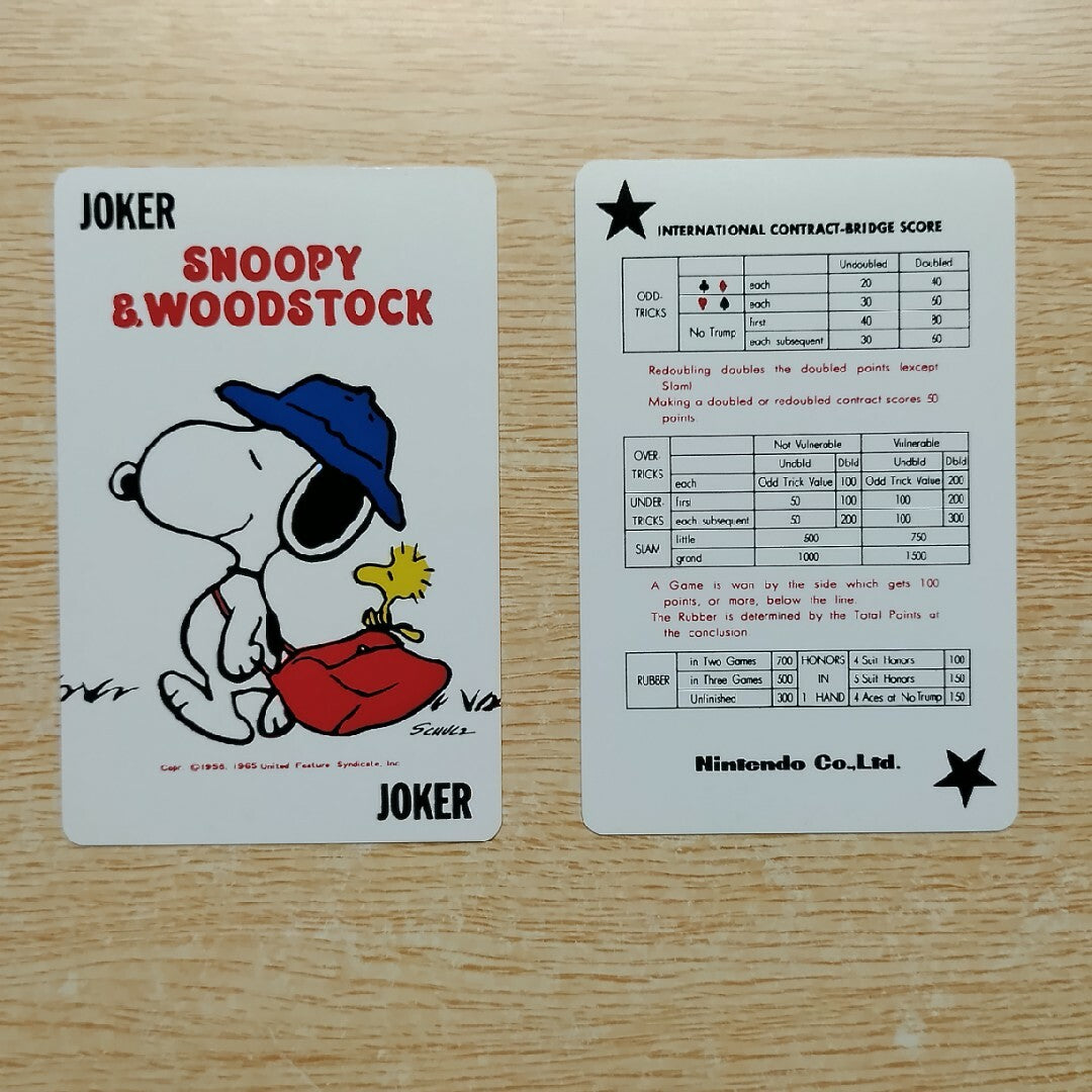 Rare Snoopy playing cards red Nintendo Sanrio Used in Japan