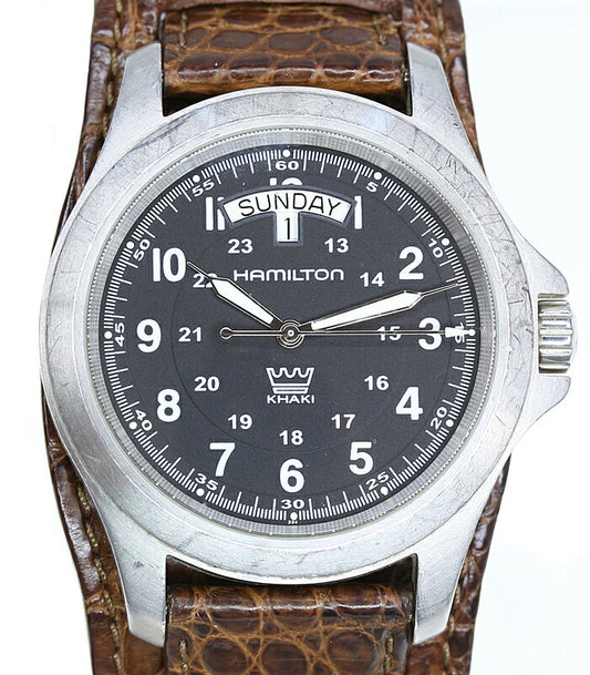 Rare Hamilton x Neighborhood Watch Khaki Ref.H644610 Black Dial Used in Japan