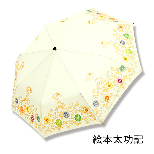 Kabuki Folding Umbrella Fujimusume Wisteria Design Compact Woman Japan